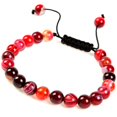 thumbnail image 3 of Natural Healing Power Gemstone Crystal Beads Unisex Adjustable Macrame Bracelets 8mm,Agate Red, 3 of 4