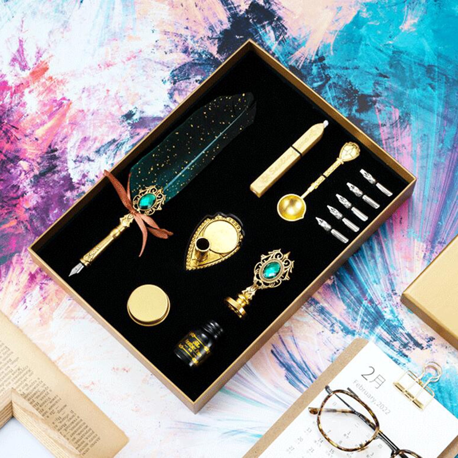 XINHUADSH 1 Set Replaceable Quill Pen Set Fracture Resistance Copper