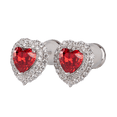 thumbnail image 1 of Aretes para Mujer de Plata .925 con Zirconia Cúbica,  LuckyLy Aretes de Corazón Brillante – Joyería Ideal como Regalos para Mamá y Regalos para Mujer en San Valentín y Navidad, Modelo Zaria rojo, 1 of 7