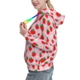 thumbnail image 2 of Honeii Hand Drawn Strawberry Pattern Womens Oversized Hoodies Long Sleeve Sweatshirts Pullover Fall Outfits with Pocket-Medium, 2 of 7