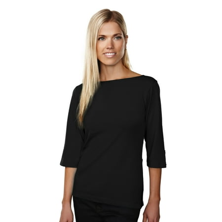 Ashworth Knit Shirt - Tri-Mountain Cypress 139 Boat Neck Knit Shirt, 2X-Large, Black
