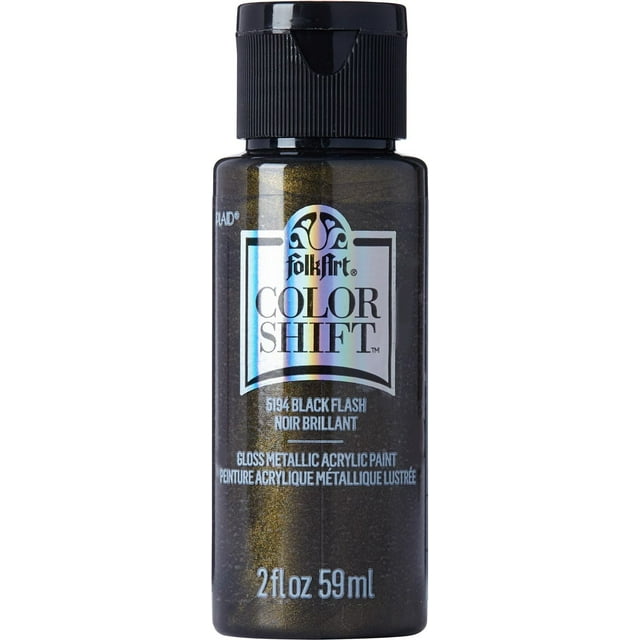 FolkArt Color Shift Acrylic Paint, 2 fl oz, Black Flash