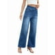 thumbnail image 2 of Pantalones Vaqueros Anchos de Talla Grande para Mujer, Cintura Alta, Adelgazantes, con Múltiples Bolsillos, Rectos, Holgados e Informales. Azul Oscuro Medio M, 2 of 9