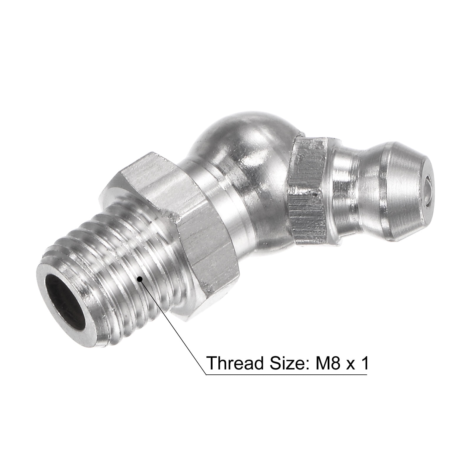 Unique Bargains Stainless Steel Grease Fitting Hydraulic Grease Fitting Tools M8x1mm 5Pcs