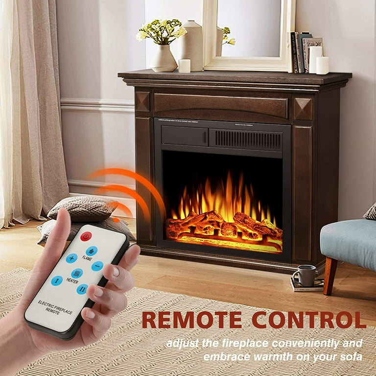 Auseo Electric Fireplace Mantel Wood Surround Firebox Freestanding Corner  Fireplace Heater Infrared Quartz Heater Adjustable Led Flame, Remote  Control, 750W-1501W, (Brown) - Walmart.com