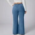 thumbnail image 5 of Women Loose Plus Size Casual Denim Pants High Waisted Drawstring Straight Leg Trousers Jeans with Pockets, 5 of 5