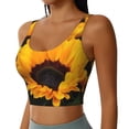 thumbnail image 2 of Vsdgher Flower Bush Sunflower Print Women Sleeveless Athletic Tank Top Built-in Bra Camisole Sports Vest for Yoga Running Fitness Exercise with Removable Pads, 2 of 8