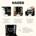thumbnail image 3 of Haden Coffee Machine, 12 Cup Programmable Drip Coffee Maker, Black & Copper, 3 of 9