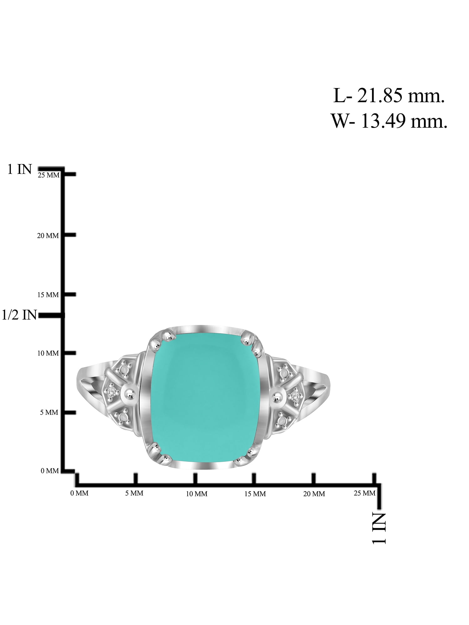 JewelersClub Chalcedony Ring Birthstone Jewelry – 5.00 Carat Chalcedony 0.925 Sterling Silver Ring Jewelry with White Diamond Accent – Gemstone Rings with Hypoallergenic 0.925 Sterling Silver Band