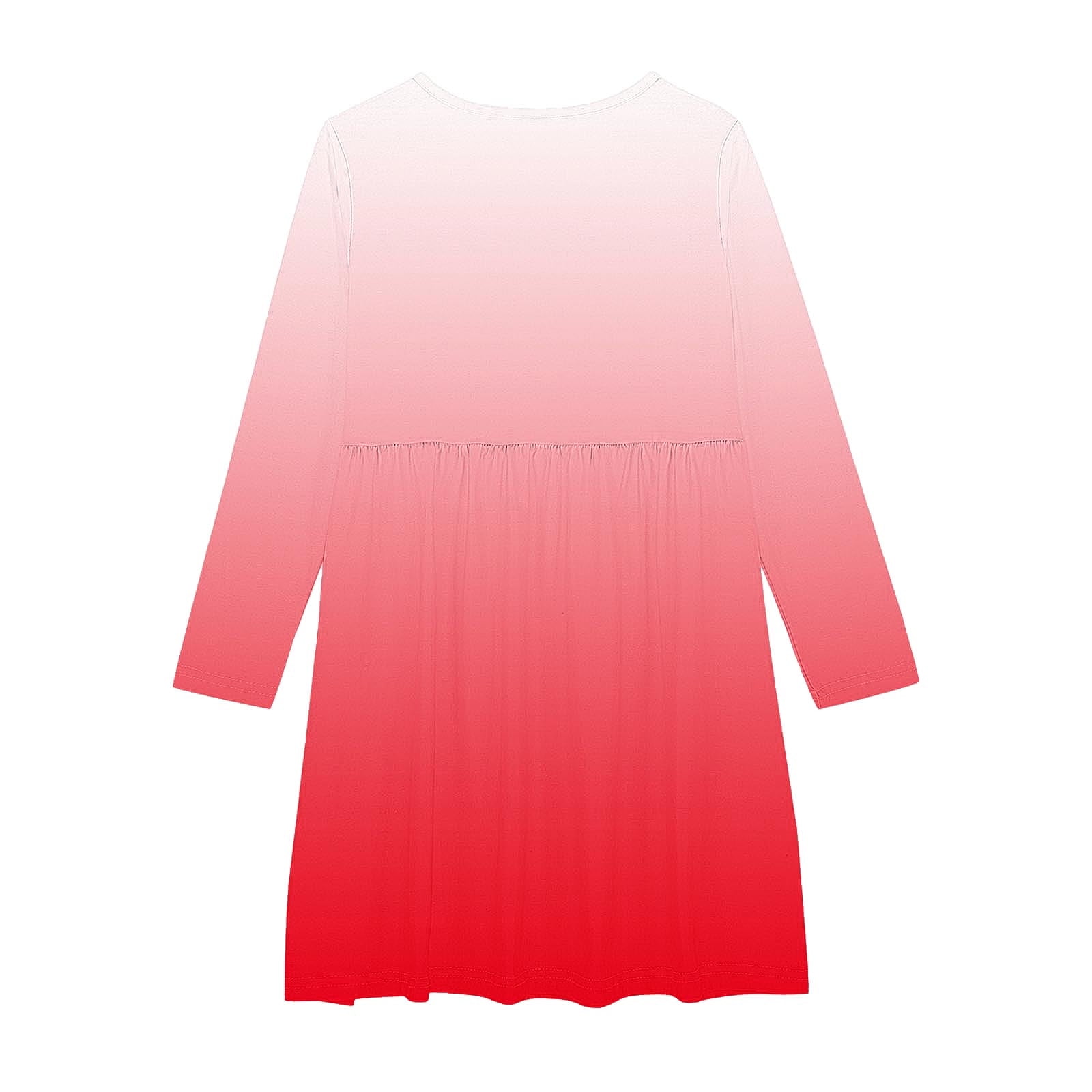 Robe Fille Manches Longues Col Rond - Coupe Trapèze Décontractée Avec Poches, Pour Automne/hiver, Taille 10-11 Ans