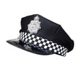 thumbnail image 4 of Sombrero de oficial de policía para niños, accesorio de disfraz de Cosplay, sombrero de policía para niños, sombrero de fiesta Cuadros Blanco Negro, 4 of 10