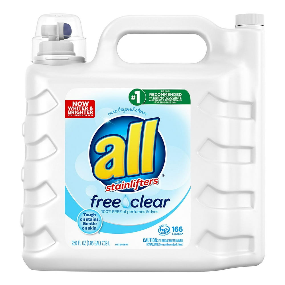 all 2X Ultra with Stain lifter Free & Clear 166 loads 250 oz. Walmart