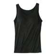 thumbnail image 2 of Ladies Thin Strap Sleeveless Tank Shirts with Detachable Pads Adjustable Straps Lightweight Fabric Daily Outfit for Walking Shopping Home Use Cooling Lightweight Material (Black,4XL), 2 of 3