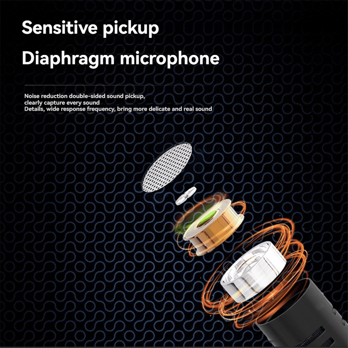 Condenser Microphone Desktop Recording Microphone for PC Laptop Streaming Video Games Podcasts Vocals