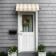 thumbnail image 2 of Awntech 3.38 Ft Charleston Sloped Fixed Awning with Scrolled Iron Arms (40.5in x 36in x 36in), Linen/White Stripe, 2 of 3
