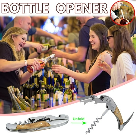 

Banghong Bottle Opener Jar Opener Wine Opener Wine Bottle Opener Set Stainless Steel Vertical Lever Corkscrew