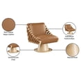 thumbnail image 6 of Pemberly Row Contemporary Cognac Vegan Leather Swivel Accent Chair, 6 of 8