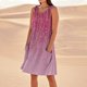 thumbnail image 1 of WILLBEST Vestidos Casuales Vestido De Lino Para Mujer Vestido De Playa Informal Hasta La Rodilla Vestido Sin Mangas Vestido Casual Estampado De Verano Con Bolsillos 2905, 1 of 4
