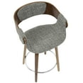 thumbnail image 6 of Elisa Mid-Century Modern Counter Stool in Walnut and Grey Fabric by LumiSource - Set of 2, 6 of 8