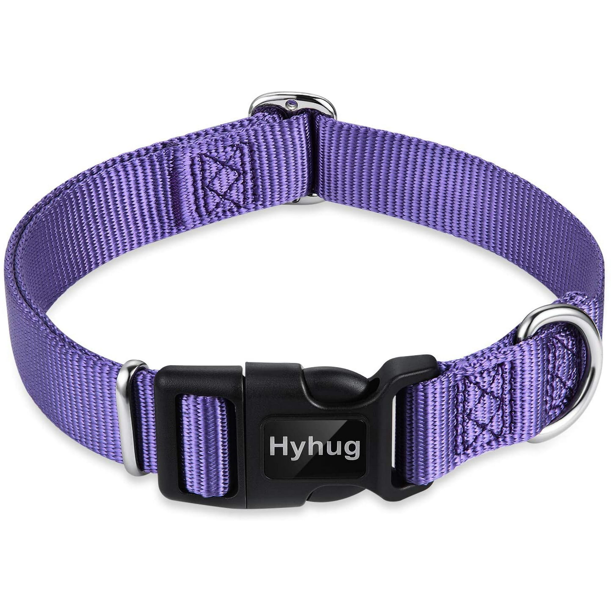 HHHC Pets Solid Color Classic Regular Heavy Duty Basic Collar for Large Medium Small Dogs Unique Design Adjustment Triglide Slide Buckle Can