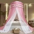 thumbnail image 3 of Dosel de Cama Soñador Kertnic para Niñas, Cortinas de Dos Capas de Tul Transparente, Mosquitero Decorativo para Cama Queen y King (Doble Capa-Rosa Durazno), 3 of 8