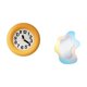 thumbnail image 5 of Reloj de madera silencioso y contemporáneo con espejo acrílico ondulado para decoración de pared en cocina, comedor, dormitorio y baño modernos., 5 of 8