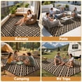 thumbnail image 6 of UNTIMATY 8'×10' Outdoor Rug Waterproof Patio Carpet Outdoor Area Rug Large Plastic Straw Mat for RV Camping Porch Deck Balcony, Black and Beige, 6 of 9