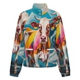 thumbnail image 5 of Jackets for Women Winter Coat Jackets Flannel Stand Collar Jacket(Colorful Cow Art Print,Size:S-4XL), 5 of 7