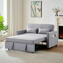 DEALTOPS Sleeper Sofa Bed, 54" Modern Sofa Couch 3 in 1 Convertible Pull Out Bed Loveseat For Living Room - Gray