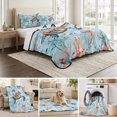 thumbnail image 6 of King Quilt Set 96''x106'', Sea Turtle Lightweight Bedspread Coverlet Set with 2 Pillow Shams, Summer Beach Coastal Nautical Coral Blue Red Breathable All Season Quilt Bedding for Bedroom/Guest Room, 6 of 9