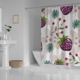 thumbnail image 3 of FREEAMG Bath Curtains Shower Curtain Strawberry Berries Flowers Bathroom Waterproof Machine Washable 72x72 inch, 3 of 6