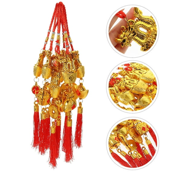 SILENRADAWN 10Pcs Chinese New Years Decorations Bonsai Hanging Ornament Festive Ornament Spring Festival 16.54X2X1Inch