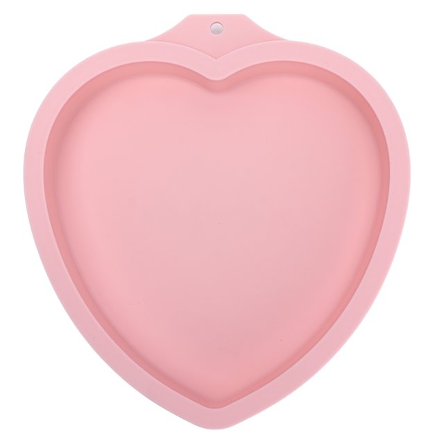 Molde para hornear pasteles, molde de silicona reutilizable para panadería, pastelería, postres, corazón rosa