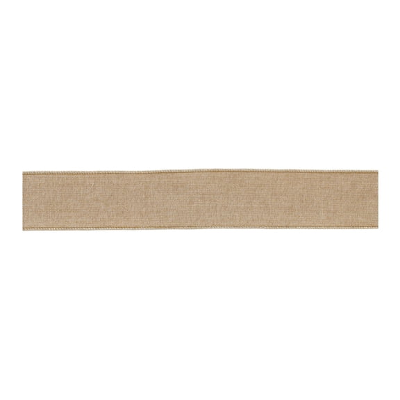 Melrose Cotton Wired Craft Ribbon - 2.5" x 10 Yards - Gold and Beige