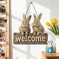 thumbnail image 4 of Easter Decor，Easter Decorations,Easter Hanging Ornaments,2026 Easter Bunny 2D Flat Wooden Wall Hanging Sign, Doorplate Decor, For Front Door Porch Indoor Wall Party Decoration(MulticolorA), 4 of 6