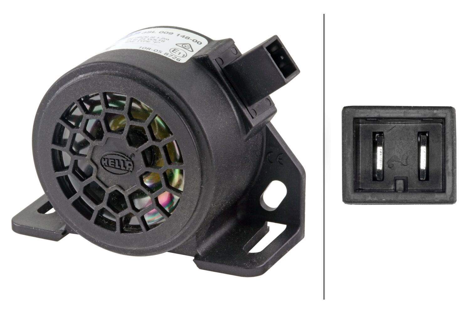 HELLA 009148001 Back-Up Alarm BM20 – 90dB Loud Tone, ECE Certified, AMP Plug, Bolted Mount
