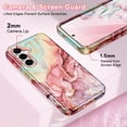 thumbnail image 6 of CASEFIV Compatible with Samsung Galaxy S25 FE Case,Marble Pattern 3 in 1 Heavy Duty Shockproof Hard PC+Soft Silicone Drop Protective Women Girls Case for Galaxy S25 FE (2025),Rose Gold, 6 of 7