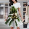 thumbnail image 2 of Coconut Palm Tree Print Women's Classic Swing Skater Dress Casual Work Party Cocktail Dresses, 2 of 6