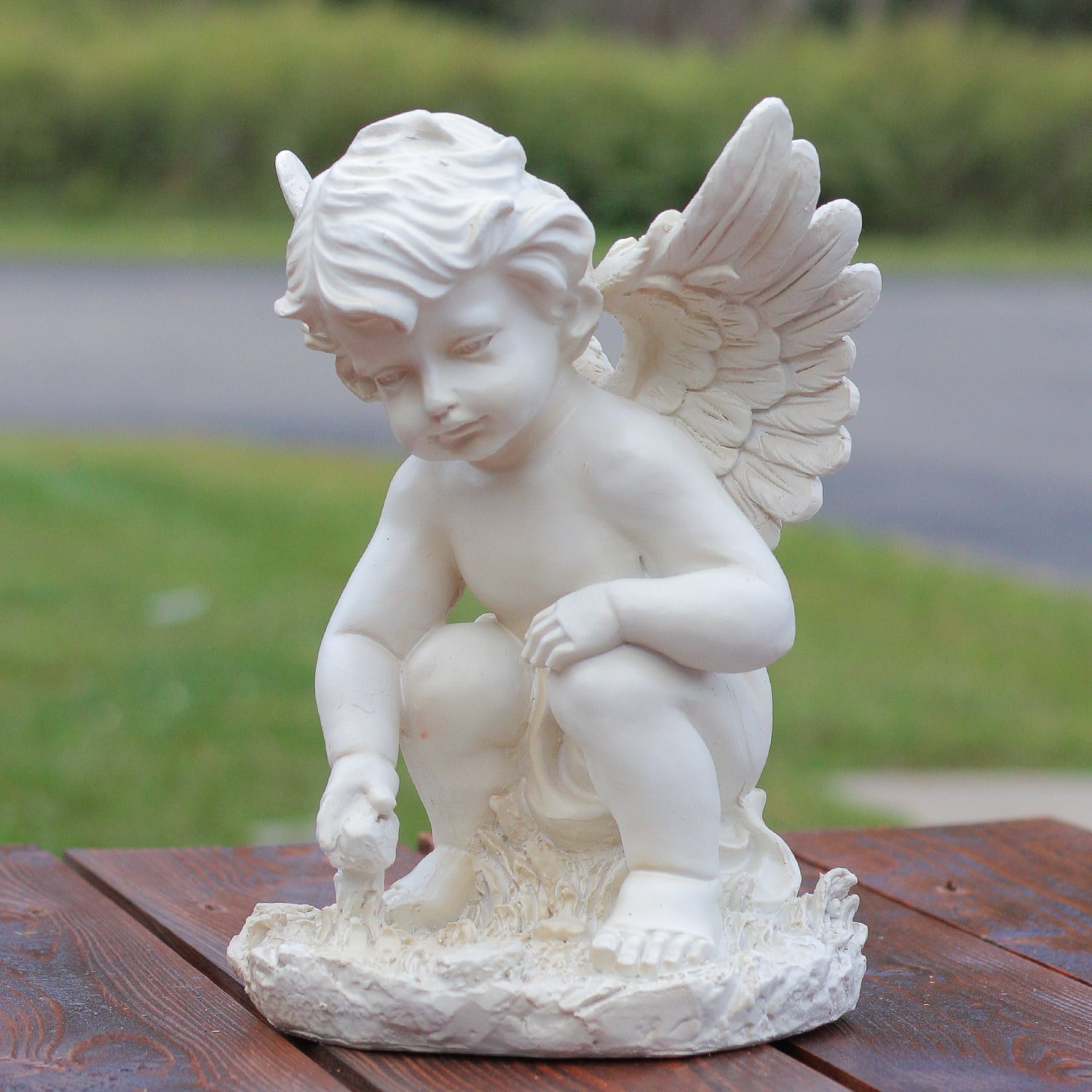 Northlight 12" Reaching Cherub Angel Outdoor Patio Garden Statue