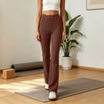 thumbnail image 6 of YHAJDS Women Wide Leg Yoga Pants Button Pocket Design Casual Fitness Long Bottoms, 6 of 8