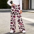thumbnail image 3 of OGLCCG Girl's Leopard Print Pants Elastic Waist Wide Leg Cheetah Pants Lightweight Baggy Trousers Size 11-12, 3 of 5