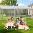 thumbnail image 2 of YOKWOK 20x10ft Outdoor Dog Kennel for 2 Dogs, Heavy Duty Dog Enclosure with Waterproof UV-Resistant Cover, Galvanized Steel Frame and Security Lock, Dog Kennel Outdoor for Backyard Farm Use, 2 of 7