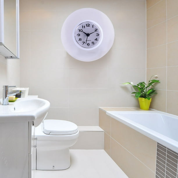 Herwey Horloge à quartz, horloge étanche, mini horloge murale de salle de  bains cuisine mignonne miroir d'aspiration douche horloge à quartz étanche  décoration 