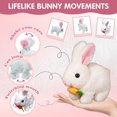 thumbnail image 4 of Guvpev Bunby - My Realistic Bunny Toys, Easter Bunny Stuffed Animal Can Sounds & Movements, Realistic Fun Rabbit Toys with Carrot Accessories and Glowing Ears, Easter Basket Stuffers Gifts for Kids, 4 of 8