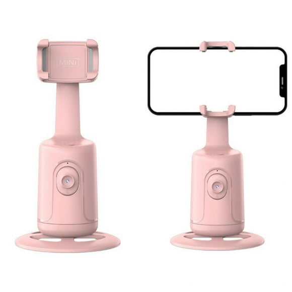 Stabilisateur Support de Téléphone Auto Suivi de Visage Support de Bureau AI Suivi Automatique Rotation 360° Rose avec T RC