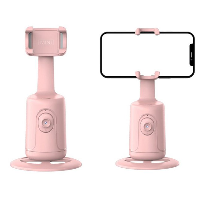 Gimbal Stabilizer Auto Face Tracking Phone Holder Desktop AI Automatic Tracking Gimbal Stand 360°Rotation Pink w/t RC