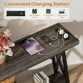 thumbnail image 3 of Homieasy Console Table with Charging Station, 70.9 Inch Extra Long Sofa Table with 2 Tier Storage Shelf, Industrial Hallway Entry Table Behind Couch Table, Black Oak, 3 of 7