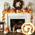 thumbnail image 2 of YIKA Halloween Decoration Autumns Front Door Home Decor Rattan Frieze Wall Wreath Simulation Pumpkin Sunflower Farmhouses Rattan Wreaths Halloween Ornaments, 2 of 8
