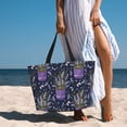 thumbnail image 6 of Pofeuu Lavender Flowers Print Beach Bag,Waterproof Sandproof Beach Tote Bag, Large Capacity Foldable Beach Bags for Women, 6 of 7