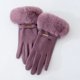 thumbnail image 2 of Guantes de piel de conejo para mujer, cálidos, antideslizantes y resistentes al viento, acolchados para montar a caballo y al aire libre, para invierno, 2 of 4